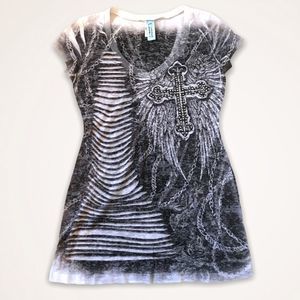 FASIS By California Blue Cross Studded Graphic Tee